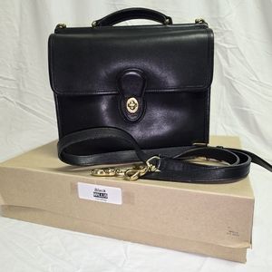 Black Leather Vintage Coach Willis Bag